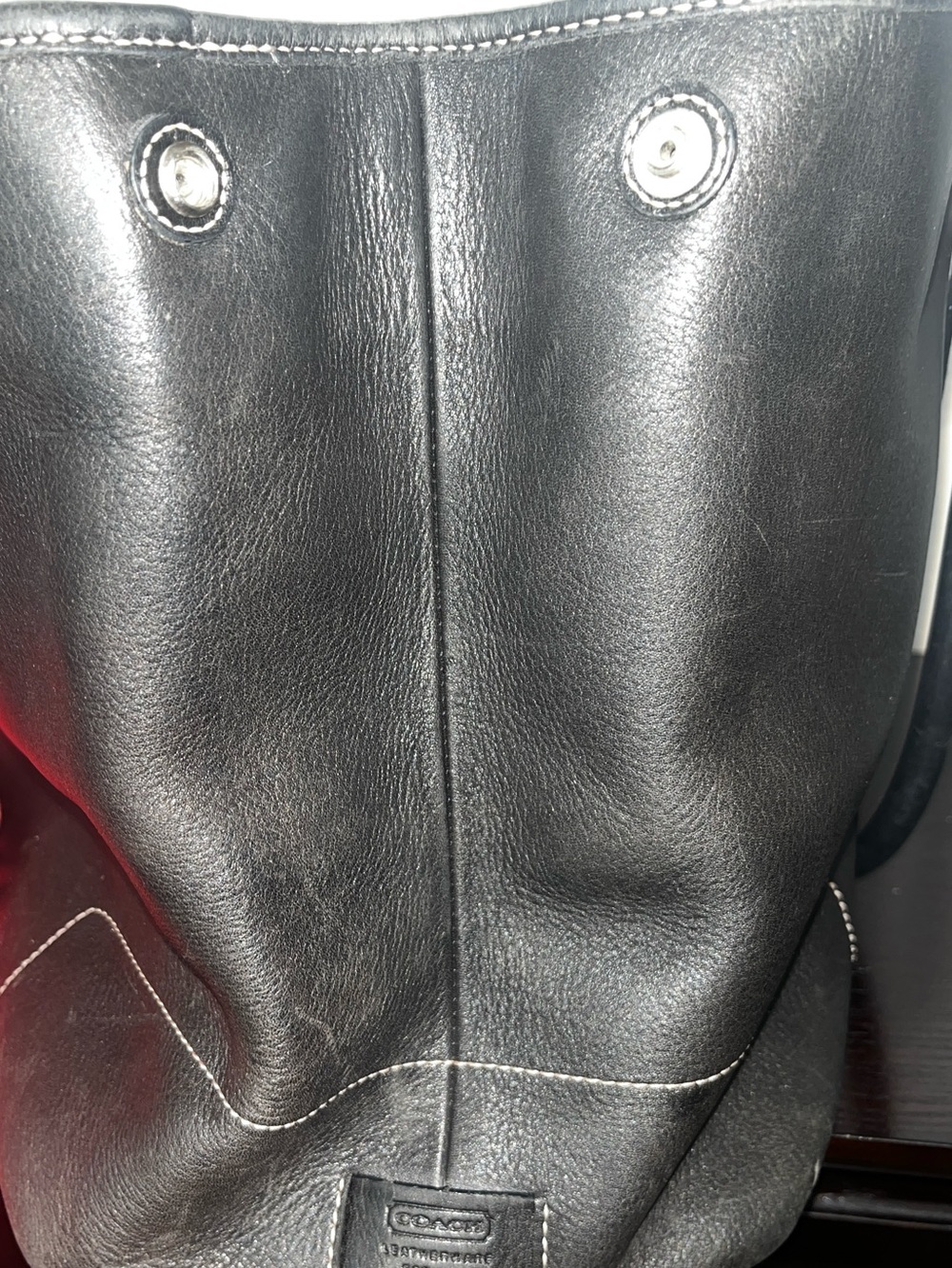 Coach Vintage Hampton Black Leather Tote Bag G2J-7757 - Picture 5 of 9